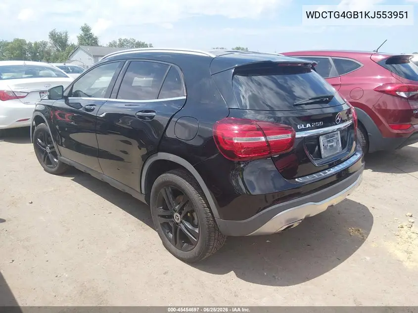 2019 Mercedes-Benz Gla 250 4Matic VIN: WDCTG4GB1KJ553951 Lot: 45454697