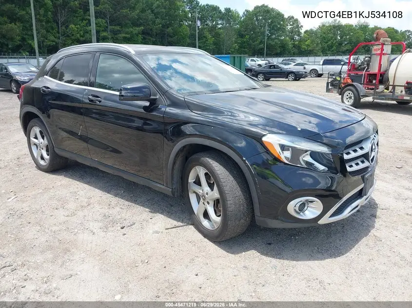 2019 Mercedes-Benz Gla 250 VIN: WDCTG4EB1KJ534108 Lot: 45471219