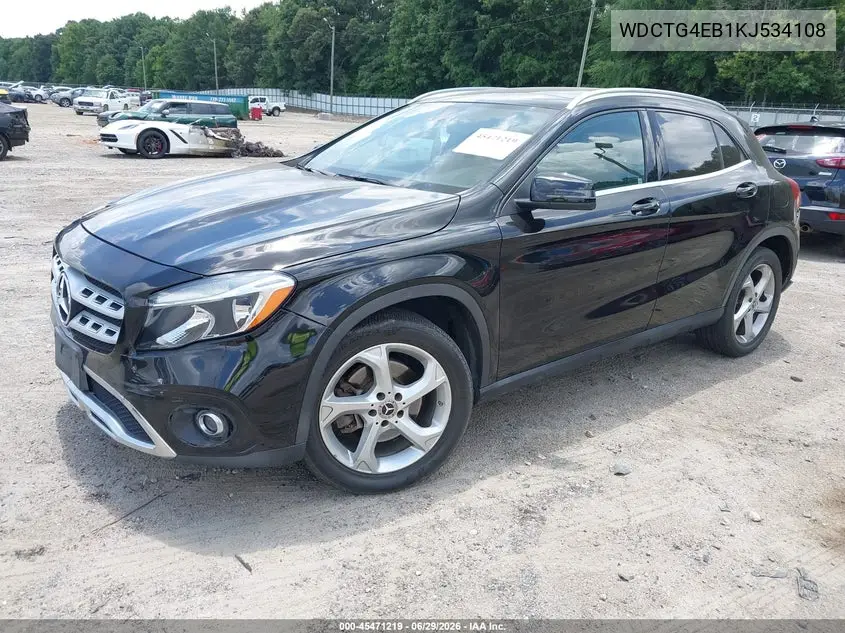 2019 Mercedes-Benz Gla 250 VIN: WDCTG4EB1KJ534108 Lot: 45471219
