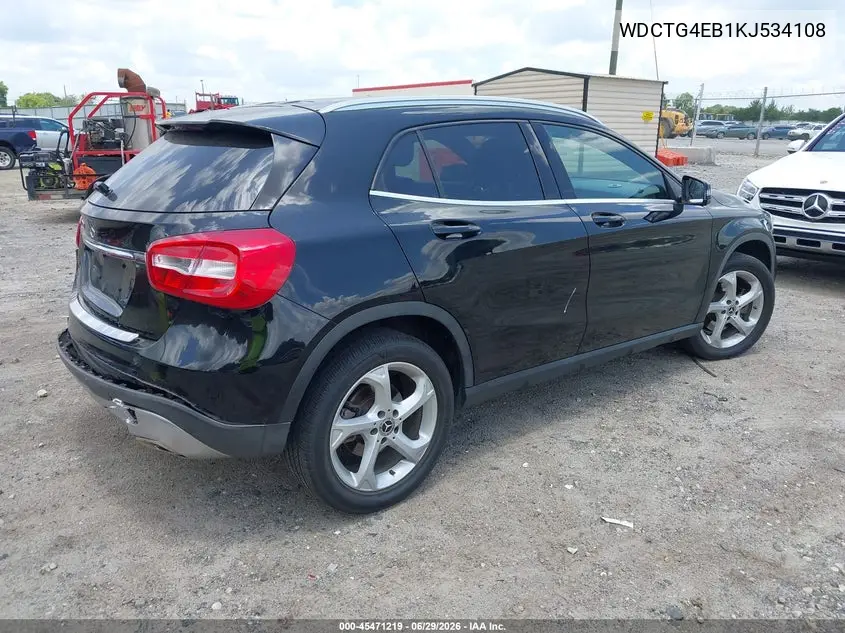 2019 Mercedes-Benz Gla 250 VIN: WDCTG4EB1KJ534108 Lot: 45471219
