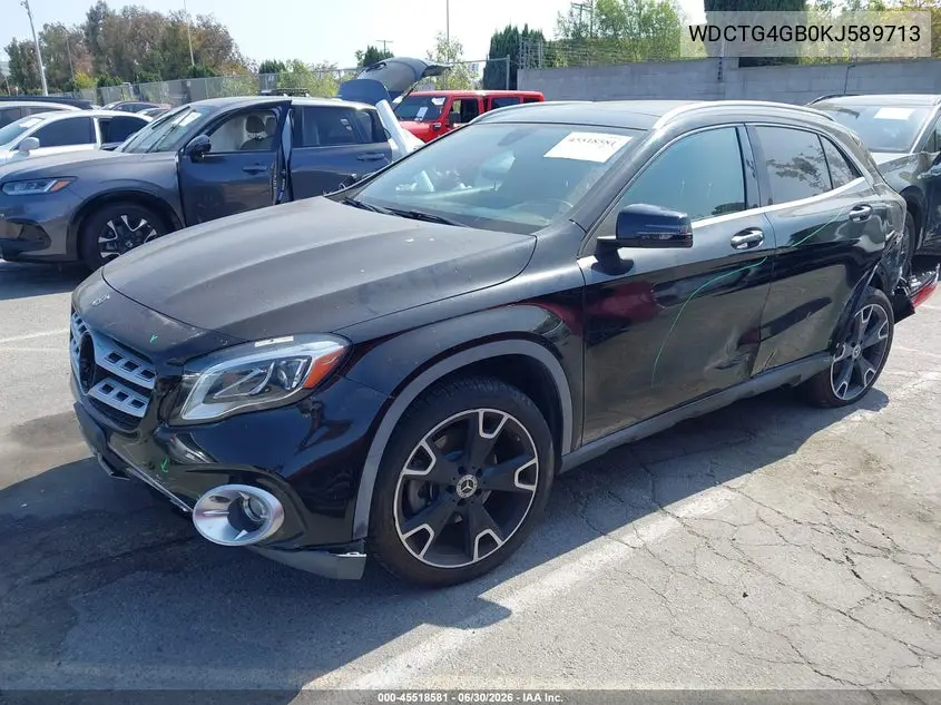 2019 Mercedes-Benz Gla 250 4Matic VIN: WDCTG4GB0KJ589713 Lot: 45518581