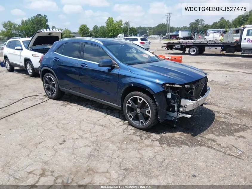2019 Mercedes-Benz Gla 250 VIN: WDCTG4EB0KJ627475 Lot: 45533491