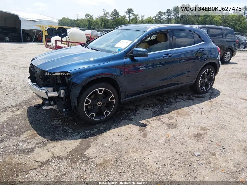 2019 Mercedes-Benz Gla 250 VIN: WDCTG4EB0KJ627475 Lot: 45533491