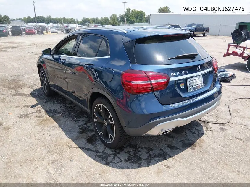 2019 Mercedes-Benz Gla 250 VIN: WDCTG4EB0KJ627475 Lot: 45533491