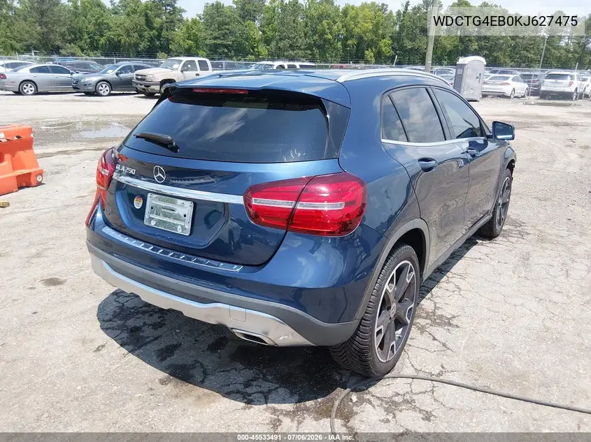 2019 Mercedes-Benz Gla 250 VIN: WDCTG4EB0KJ627475 Lot: 45533491