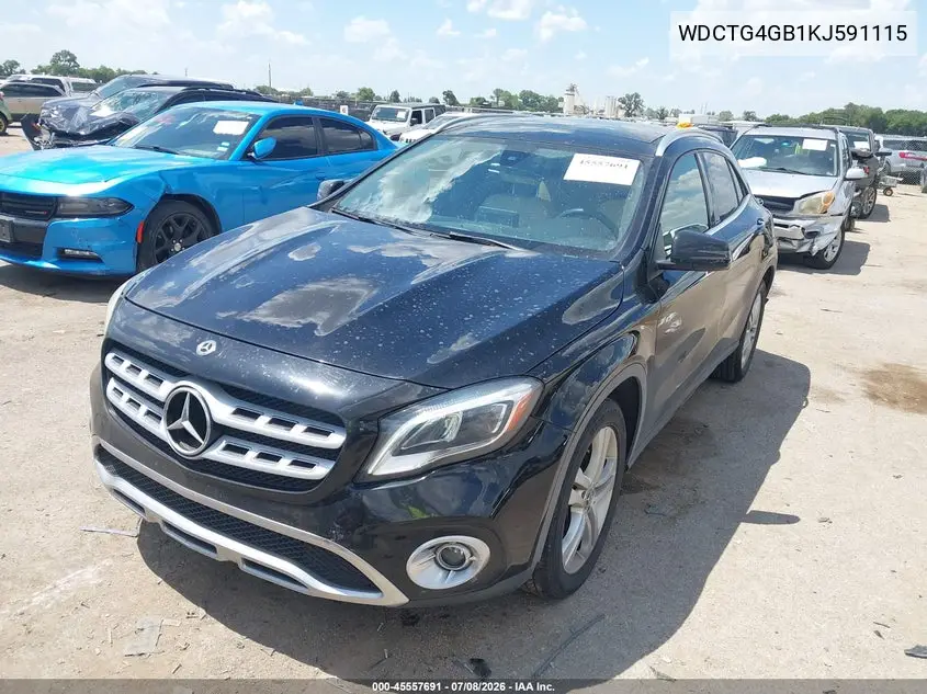 2019 Mercedes-Benz Gla 250 4Matic VIN: WDCTG4GB1KJ591115 Lot: 45557691