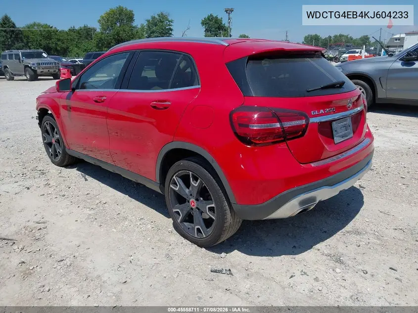 2019 Mercedes-Benz Gla 250 VIN: WDCTG4EB4KJ604233 Lot: 45558711