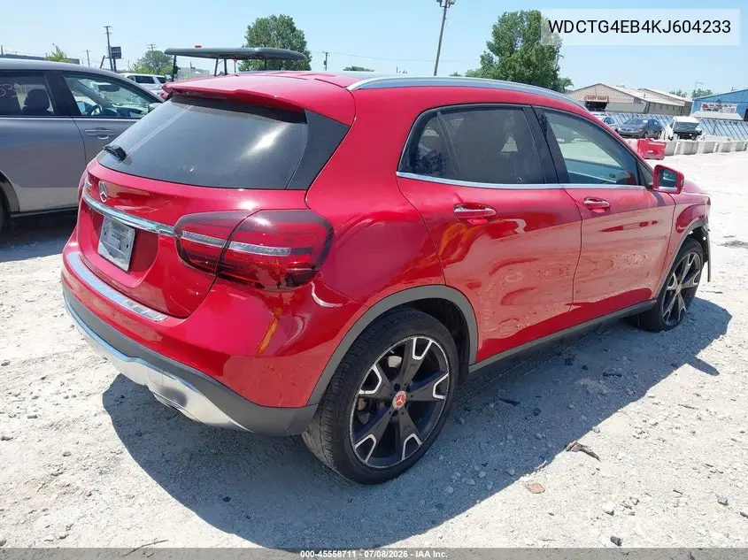2019 Mercedes-Benz Gla 250 VIN: WDCTG4EB4KJ604233 Lot: 45558711