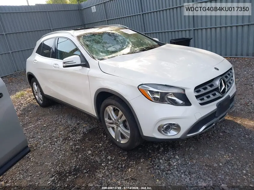 2019 Mercedes-Benz Gla 250 4Matic VIN: WDCTG4GB4KU017350 Lot: 45612789