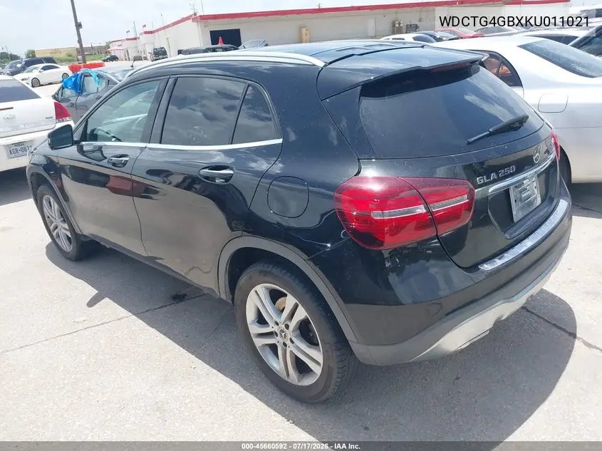2019 Mercedes-Benz Gla 250 4Matic VIN: WDCTG4GBXKU011021 Lot: 45660592