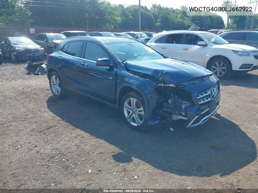 2020 Mercedes-Benz Gla 250 4Matic VIN: WDCTG4GB0LJ662922 Lot: 45490363