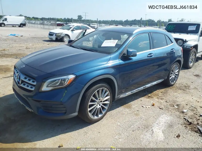 2020 Mercedes-Benz Gla 250 VIN: WDCTG4EB5LJ661834 Lot: 45498984