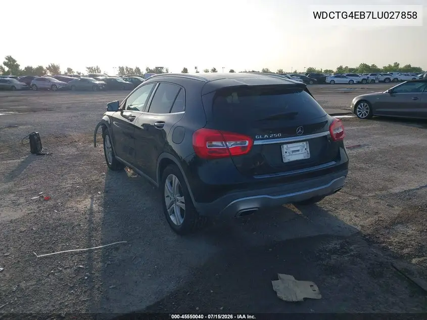 2020 Mercedes-Benz Gla 250 VIN: WDCTG4EB7LU027858 Lot: 45550040
