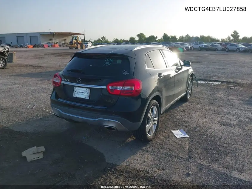 2020 Mercedes-Benz Gla 250 VIN: WDCTG4EB7LU027858 Lot: 45550040