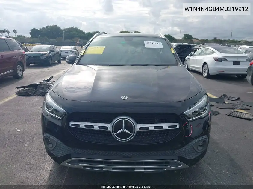 2021 Mercedes-Benz Gla 250 VIN: W1N4N4GB4MJ219912 Lot: 45347283
