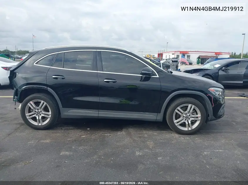 2021 Mercedes-Benz Gla 250 VIN: W1N4N4GB4MJ219912 Lot: 45347283
