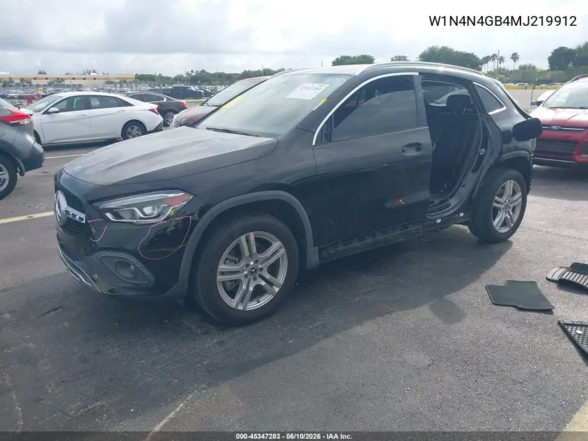 2021 Mercedes-Benz Gla 250 VIN: W1N4N4GB4MJ219912 Lot: 45347283