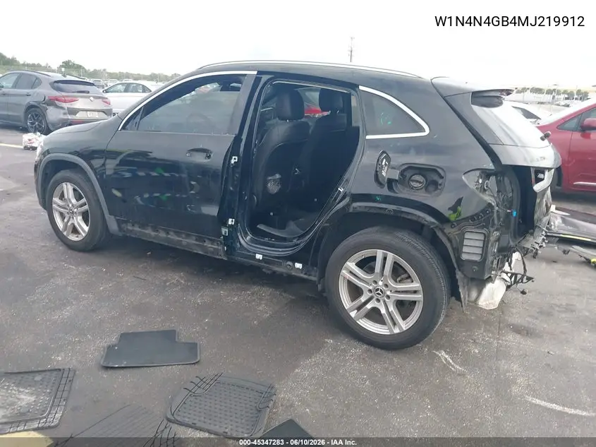 2021 Mercedes-Benz Gla 250 VIN: W1N4N4GB4MJ219912 Lot: 45347283