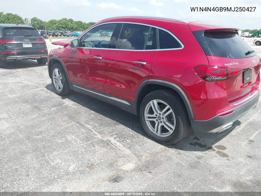 2021 Mercedes-Benz Gla 250 VIN: W1N4N4GB9MJ250427 Lot: 45424699
