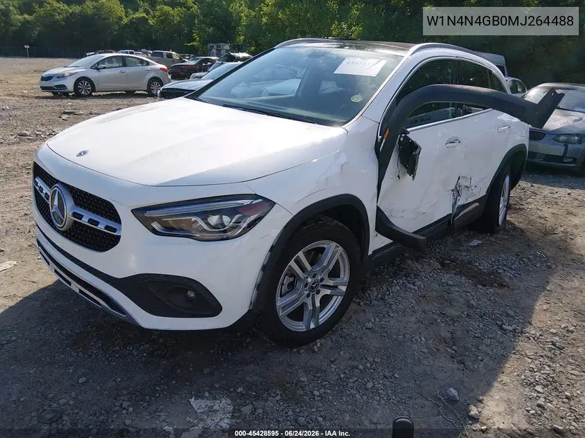 2021 Mercedes-Benz Gla 250 VIN: W1N4N4GB0MJ264488 Lot: 45428595