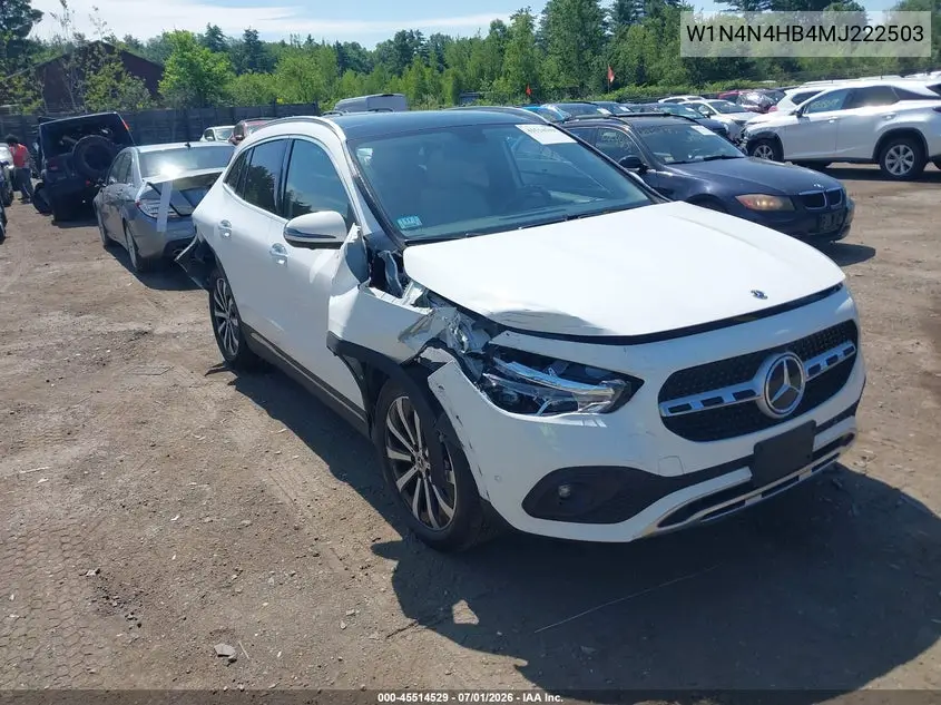2021 Mercedes-Benz Gla 250 4Matic VIN: W1N4N4HB4MJ222503 Lot: 45514529