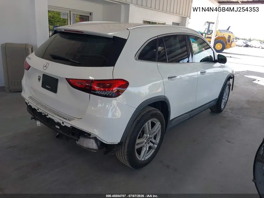 2021 Mercedes-Benz Gla 250 VIN: W1N4N4GB4MJ254353 Lot: 45554707