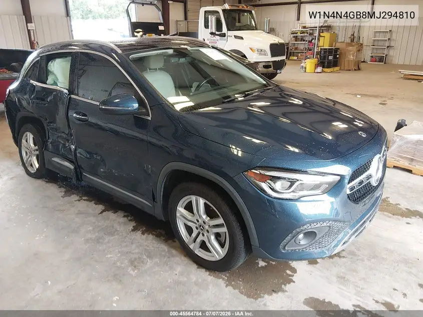 2021 Mercedes-Benz Gla 250 VIN: W1N4N4GB8MJ294810 Lot: 45564784
