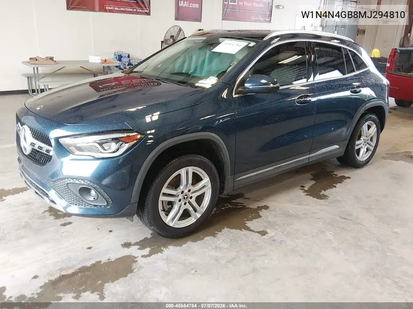 2021 Mercedes-Benz Gla 250 VIN: W1N4N4GB8MJ294810 Lot: 45564784