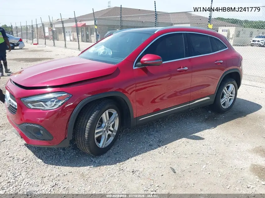 2021 Mercedes-Benz Gla 250 4Matic VIN: W1N4N4HB8MJ241779 Lot: 45594988