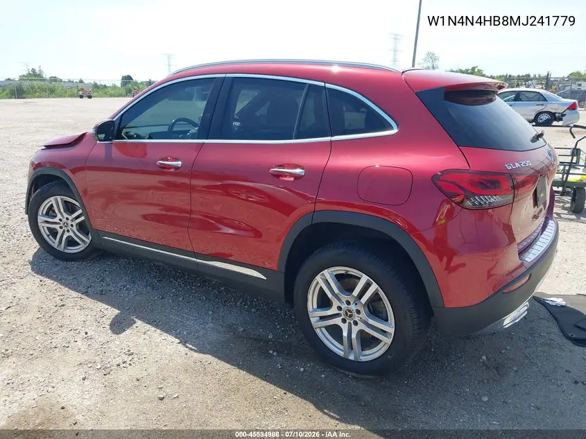 2021 Mercedes-Benz Gla 250 4Matic VIN: W1N4N4HB8MJ241779 Lot: 45594988