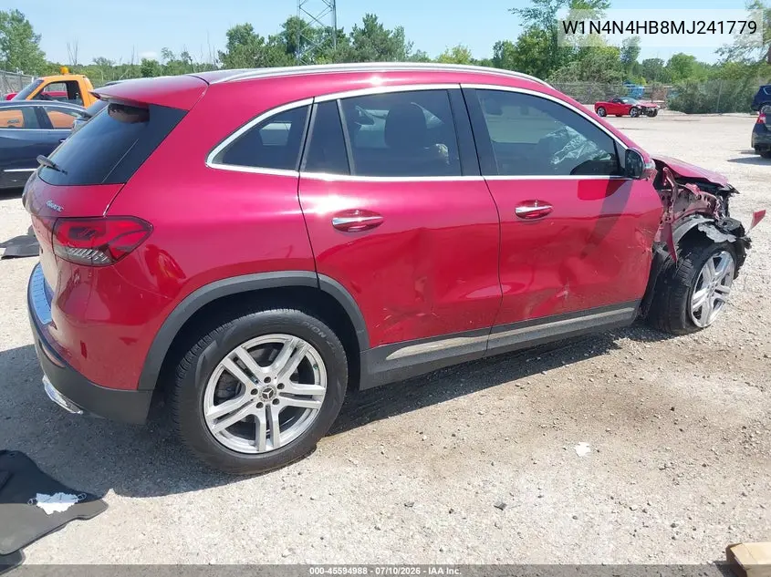 2021 Mercedes-Benz Gla 250 4Matic VIN: W1N4N4HB8MJ241779 Lot: 45594988