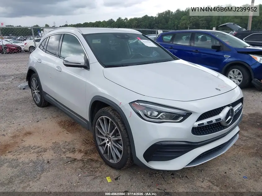 2021 Mercedes-Benz Gla 250 VIN: W1N4N4GB6MJ239952 Lot: 45625560