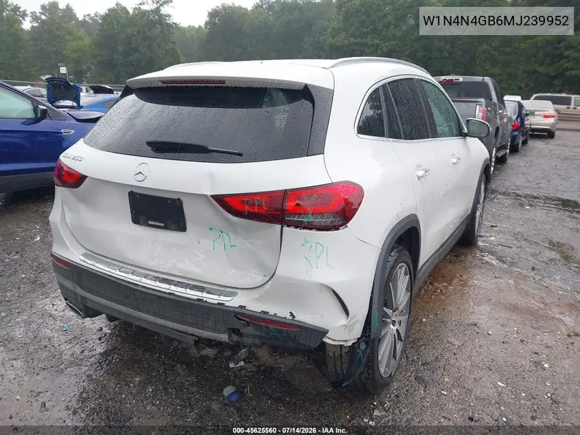 2021 Mercedes-Benz Gla 250 VIN: W1N4N4GB6MJ239952 Lot: 45625560