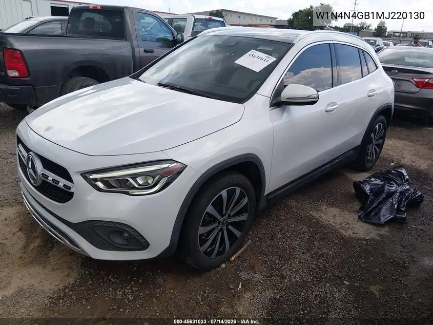 2021 Mercedes-Benz Gla 250 VIN: W1N4N4GB1MJ220130 Lot: 45631033