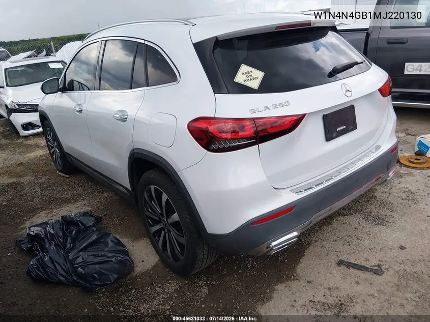 2021 Mercedes-Benz Gla 250 VIN: W1N4N4GB1MJ220130 Lot: 45631033