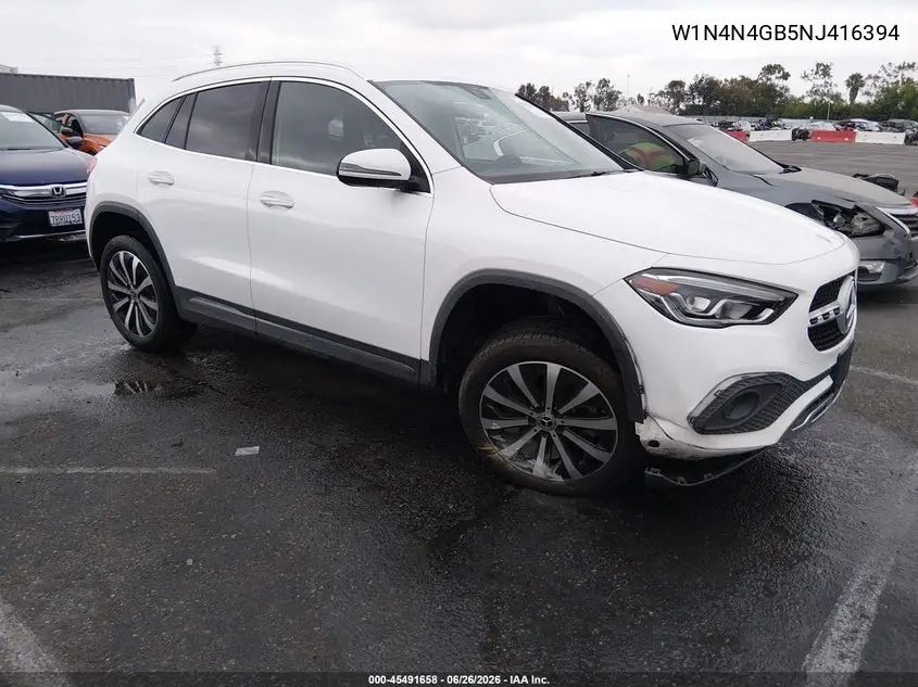 2022 Mercedes-Benz Gla 250 VIN: W1N4N4GB5NJ416394 Lot: 45491658