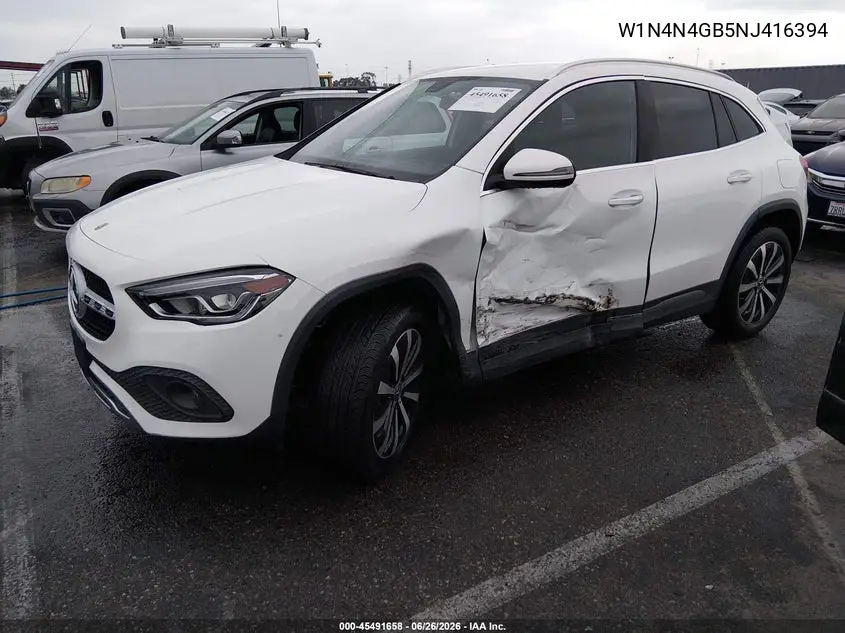 2022 Mercedes-Benz Gla 250 VIN: W1N4N4GB5NJ416394 Lot: 45491658