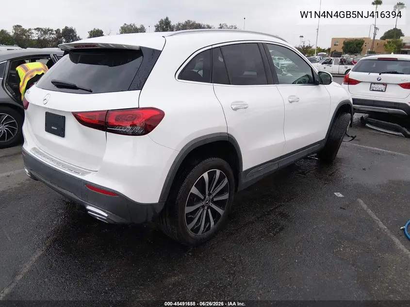 2022 Mercedes-Benz Gla 250 VIN: W1N4N4GB5NJ416394 Lot: 45491658