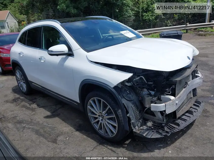 2022 Mercedes-Benz Gla 250 4Matic VIN: W1N4N4HB9NJ412217 Lot: 45567201