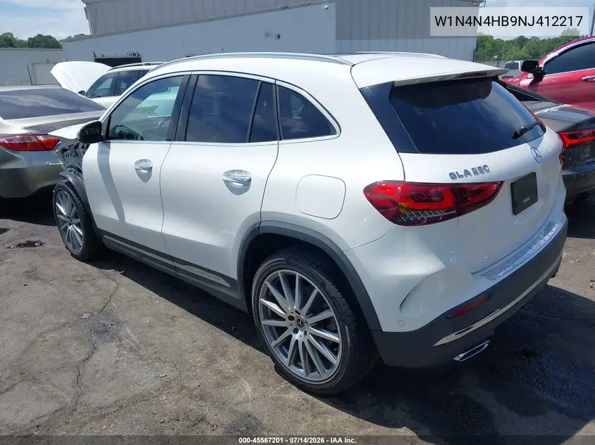 2022 Mercedes-Benz Gla 250 4Matic VIN: W1N4N4HB9NJ412217 Lot: 45567201