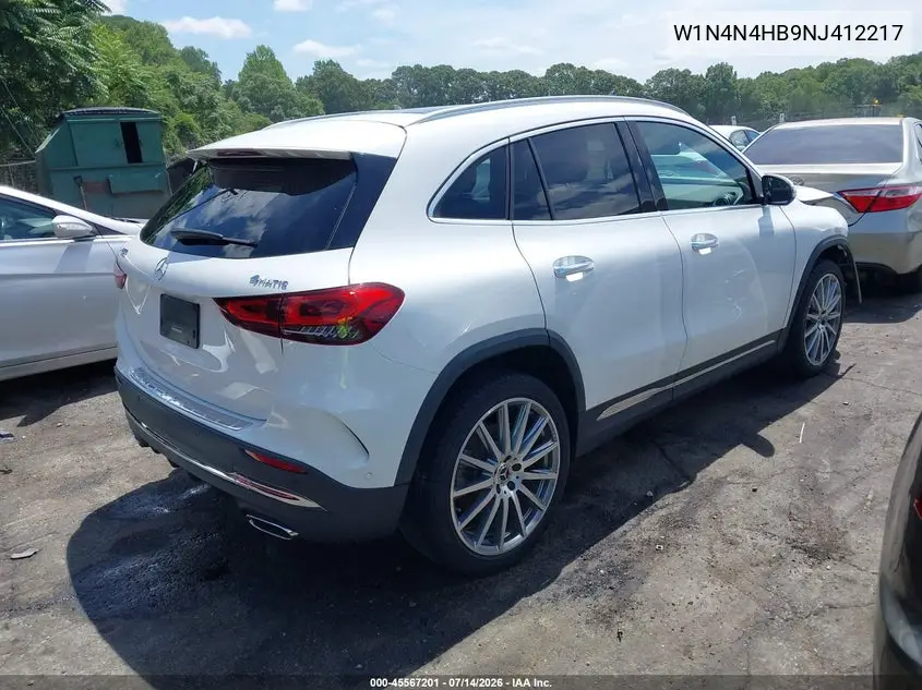 2022 Mercedes-Benz Gla 250 4Matic VIN: W1N4N4HB9NJ412217 Lot: 45567201