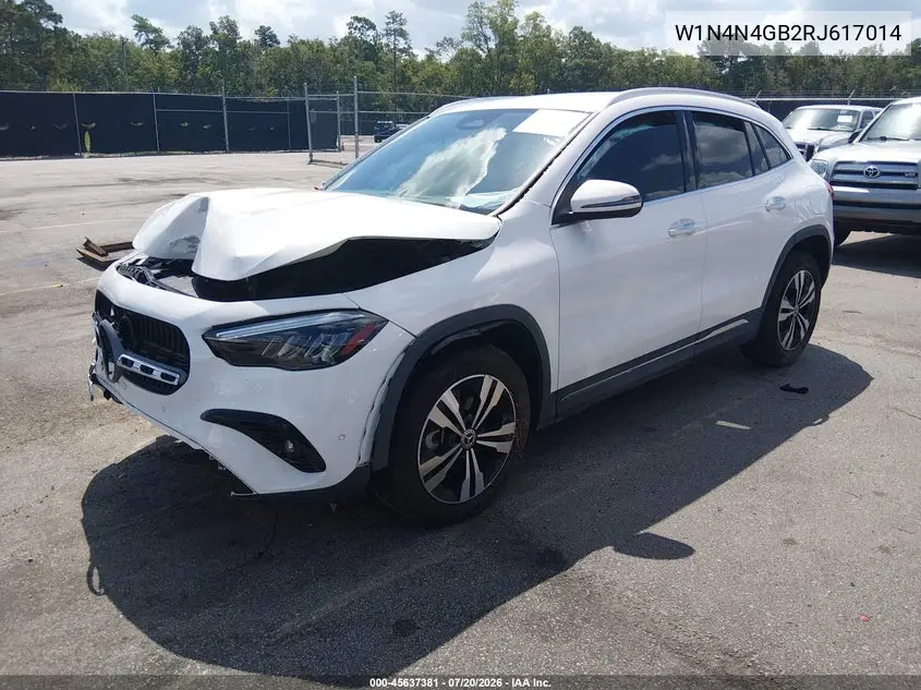 2024 Mercedes-Benz Gla 250 VIN: W1N4N4GB2RJ617014 Lot: 45637381