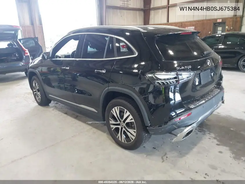 2025 Mercedes-Benz Gla 250 4Matic VIN: W1N4N4HB0SJ675384 Lot: 45354325