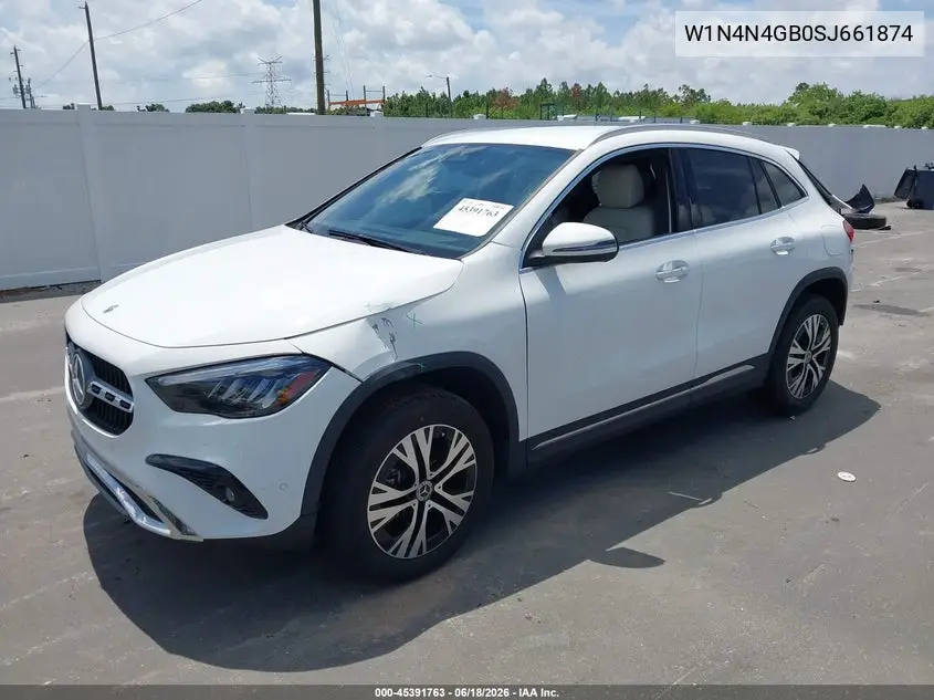2025 Mercedes-Benz Gla 250 4Matic VIN: W1N4N4GB0SJ661874 Lot: 45391763
