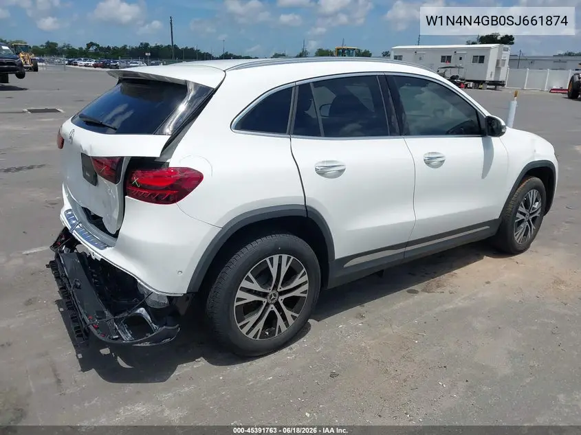 2025 Mercedes-Benz Gla 250 4Matic VIN: W1N4N4GB0SJ661874 Lot: 45391763