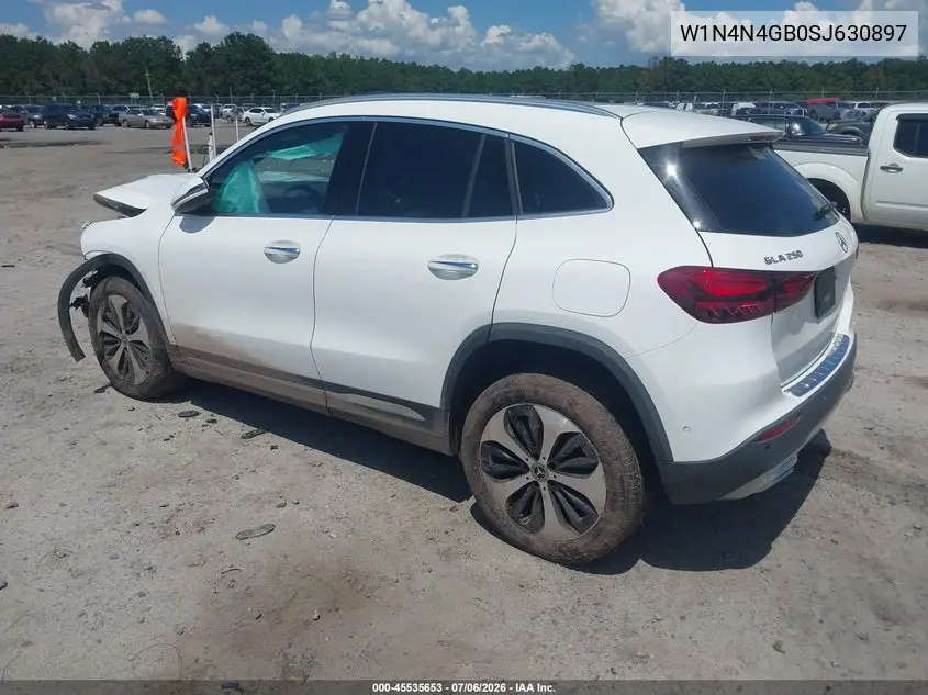 2025 Mercedes-Benz Gla 250 4Matic VIN: W1N4N4GB0SJ630897 Lot: 45535653