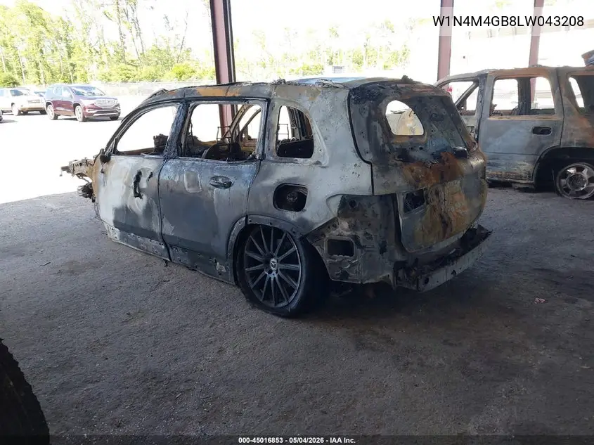 2020 Mercedes-Benz Glb 250 VIN: W1N4M4GB8LW043208 Lot: 45016853