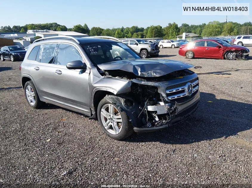 2020 Mercedes-Benz Glb 250 4Matic VIN: W1N4M4HB4LW018403 Lot: 45404564