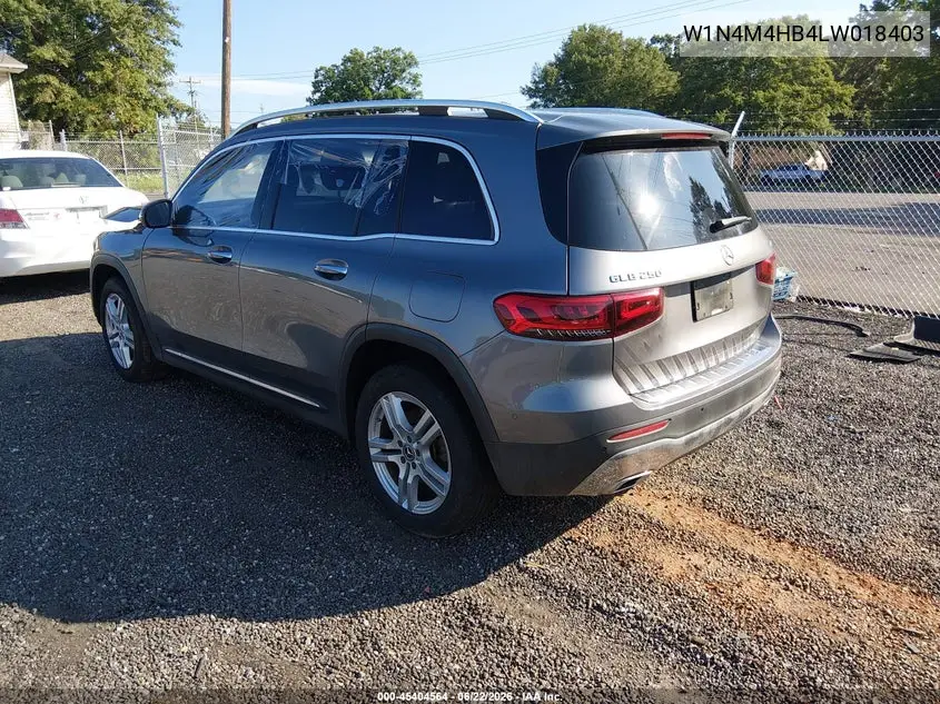 2020 Mercedes-Benz Glb 250 4Matic VIN: W1N4M4HB4LW018403 Lot: 45404564