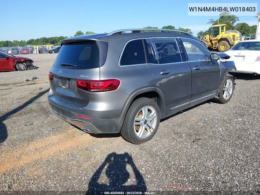 2020 Mercedes-Benz Glb 250 4Matic VIN: W1N4M4HB4LW018403 Lot: 45404564